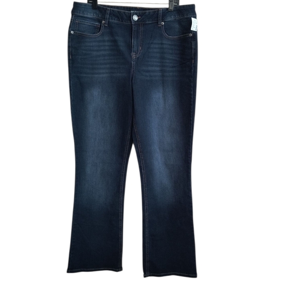 NWT Maurices Dark Blue Mid Rise SlimBoot Cut Jeans Size 16 Long - Picture 3 of 10